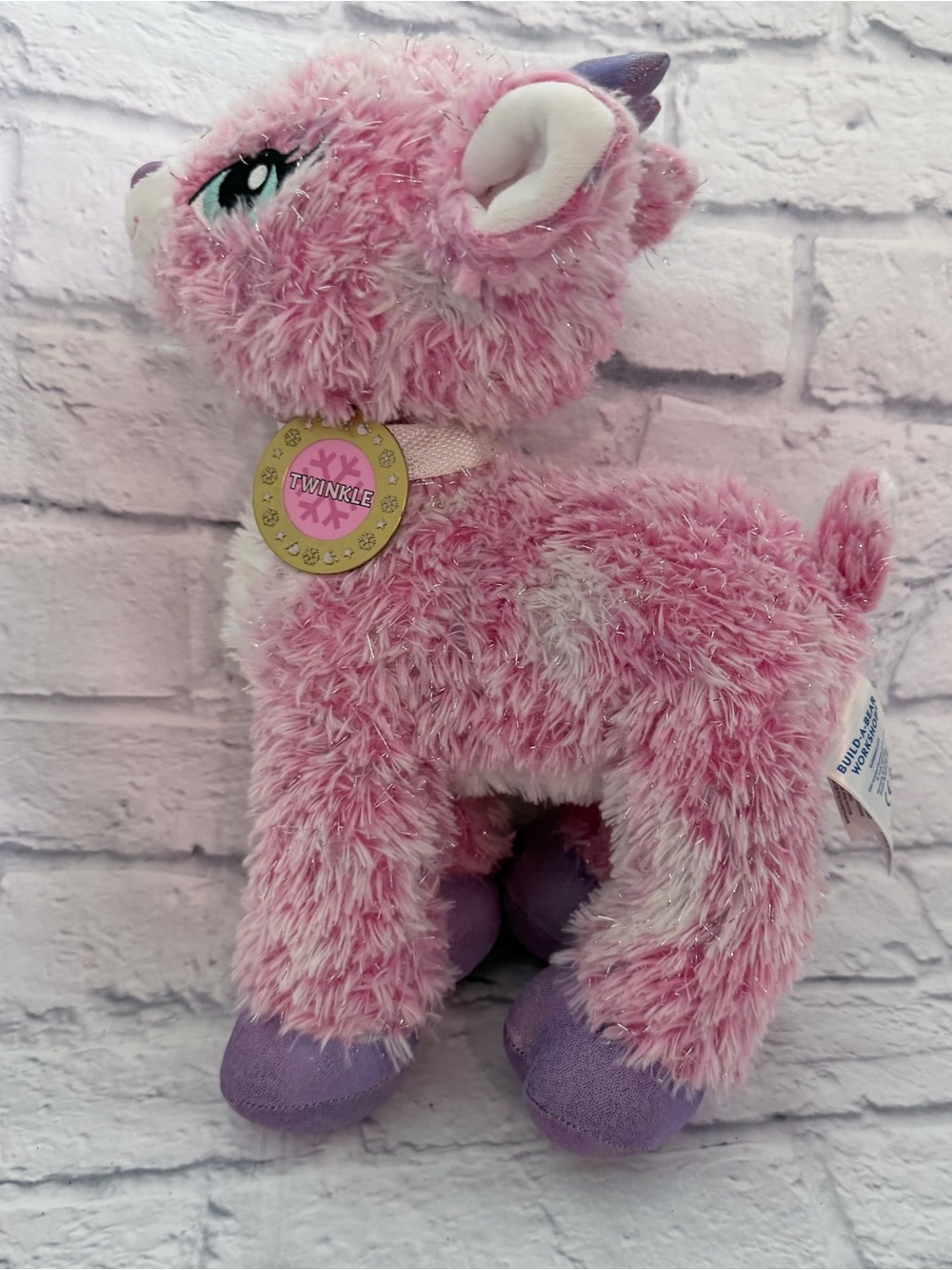 Build-A-Bear Twinkle Pink Sparkle Reindeer Plush 14"
